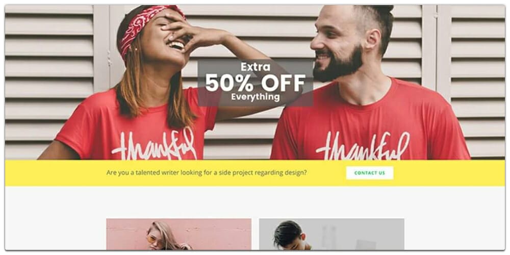 Free T shirt Shop Web Template PSD
