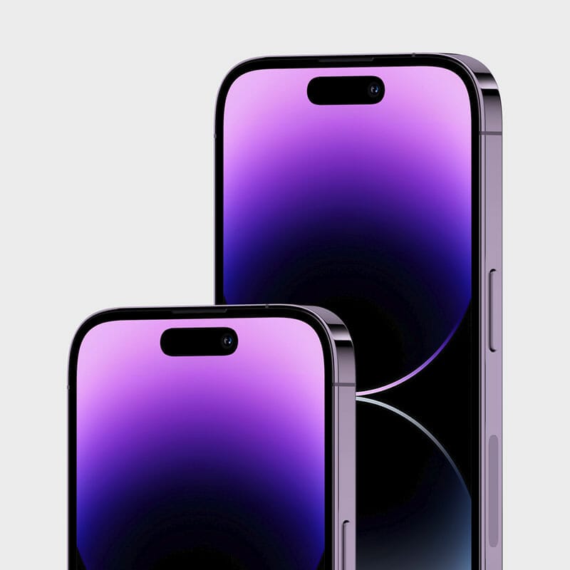 Free iPhone 14 Pro On White Background V5 Front View Mockup PSD