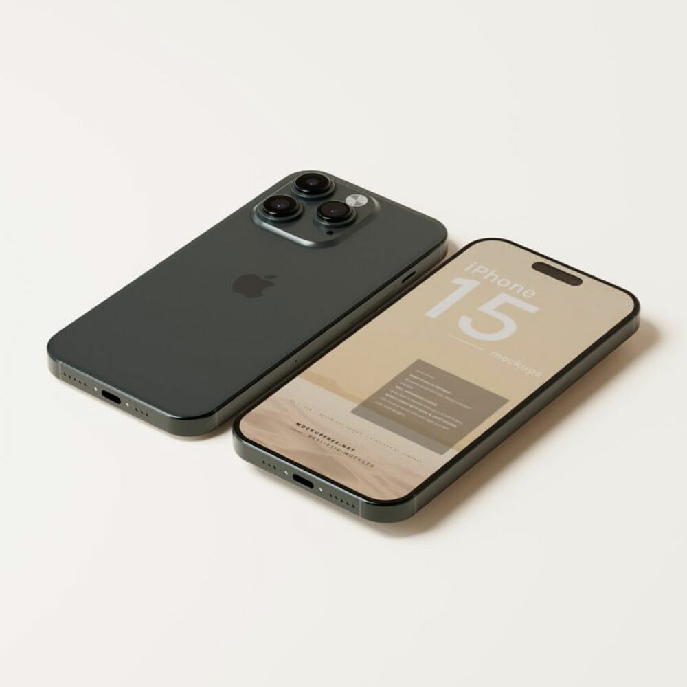 Free iPhone 15 Pro And Pro Max Mockups PSD