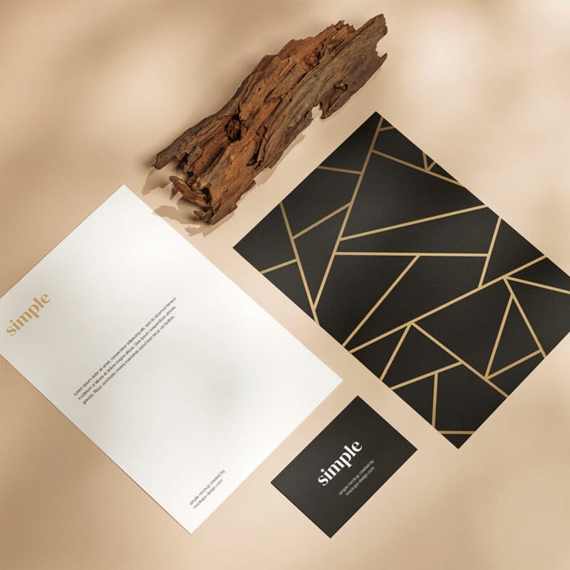 Freee Papers With Business Cards Mockup PSD