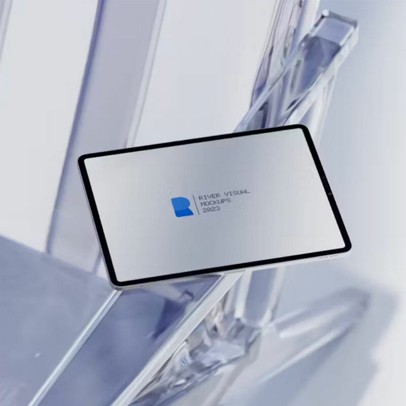 Glass Glow iPad Pro Free Mockup PSD