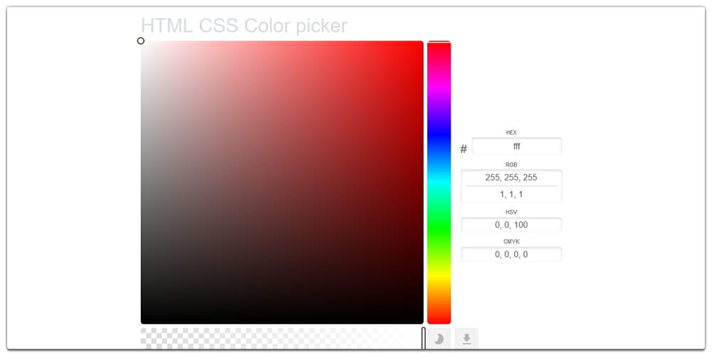 HTML CSS Color picker