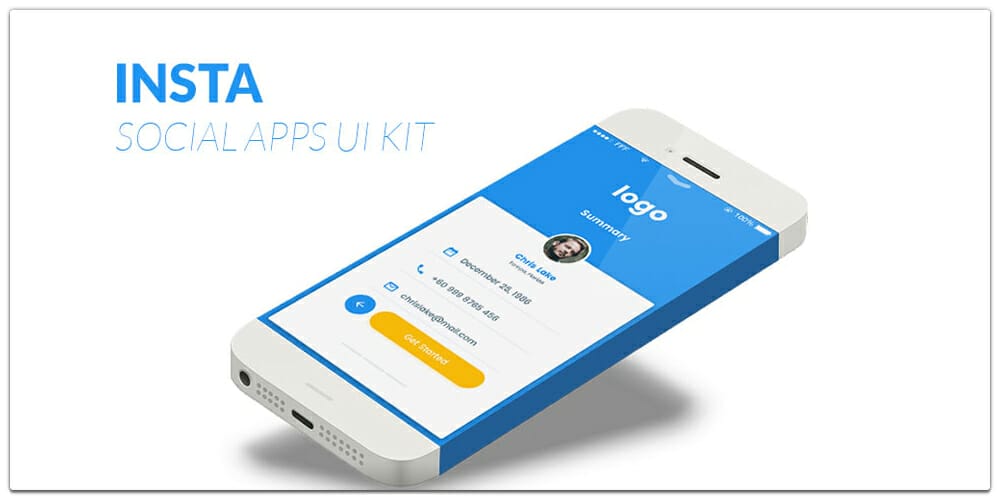 Insta Mobile App UI Kit PSD
