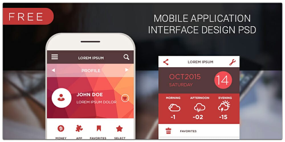 Mobile Application Interface Design PSD