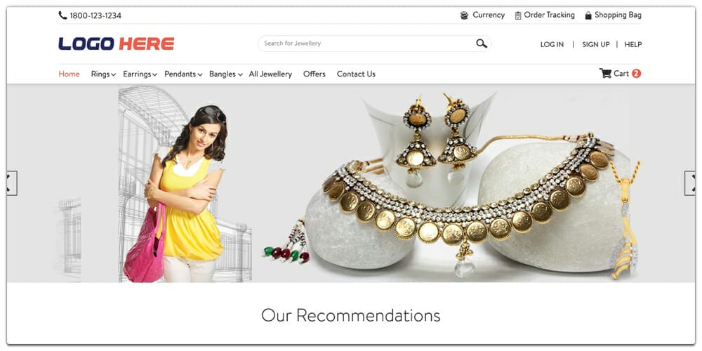 Online Jewelry Store Template PSD