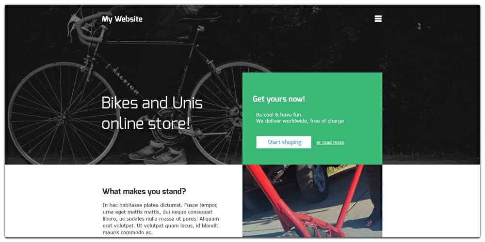 Online Store Web Template for Bikes PSD