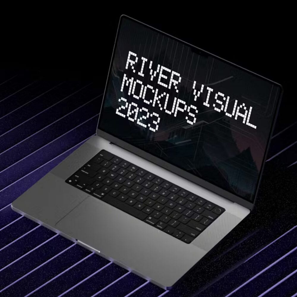 Ridges Foam Macbook 16 Pro Free Mockup PSD