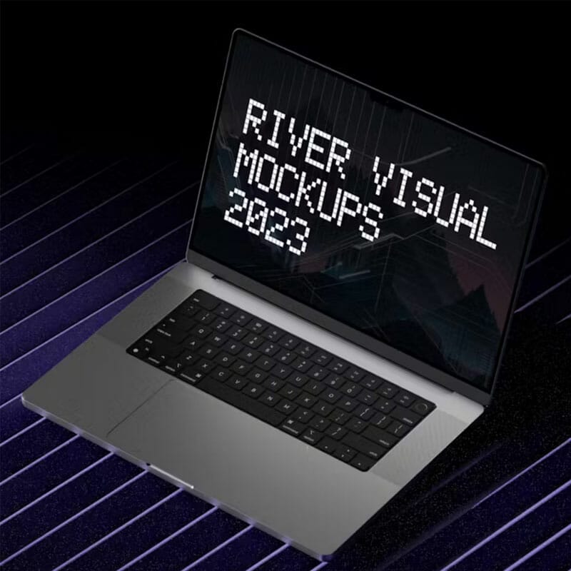 Ridges Foam Macbook 16 Pro Free Mockup PSD