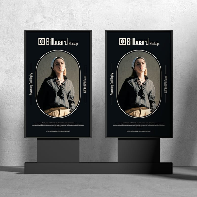 Advertising Dual Display Billboard Mockup PSD