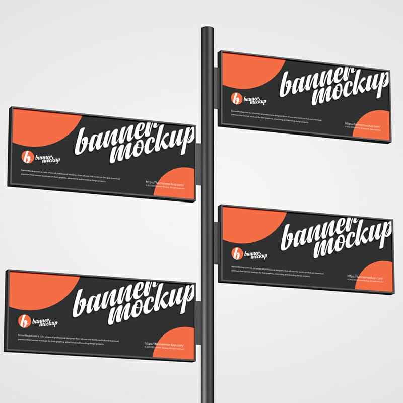 Advertising Horizontal Banner Mockup Template PSD