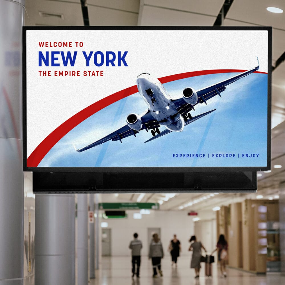 Airport Departure Announcement Signboard Mockup PSD