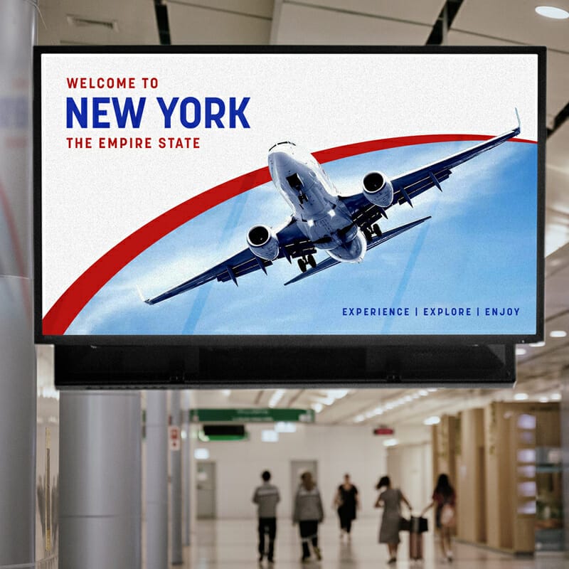 Airport Departure Announcement Signboard Mockup