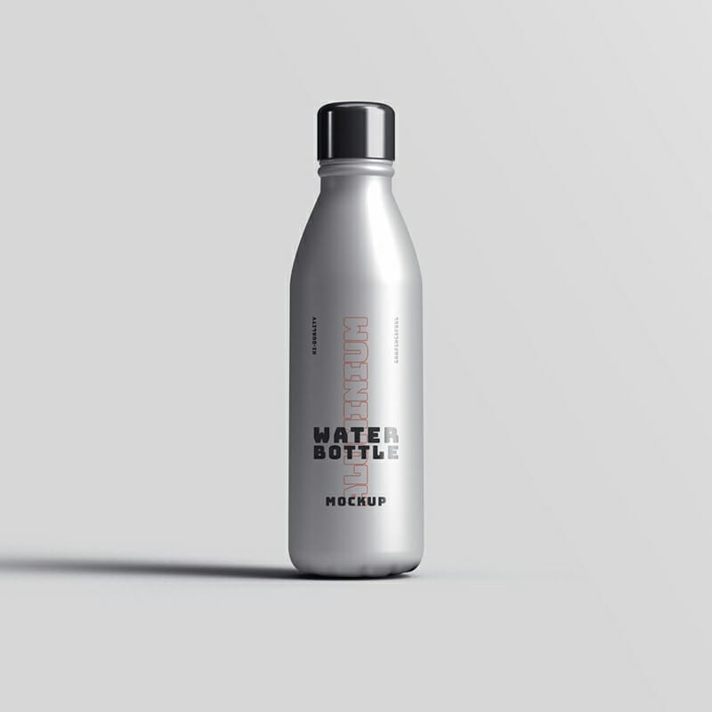 Aluminium Water Bottle Mockup Template