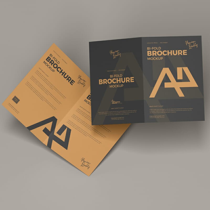 Bi-Fold A4 Brochure Mockup PSD