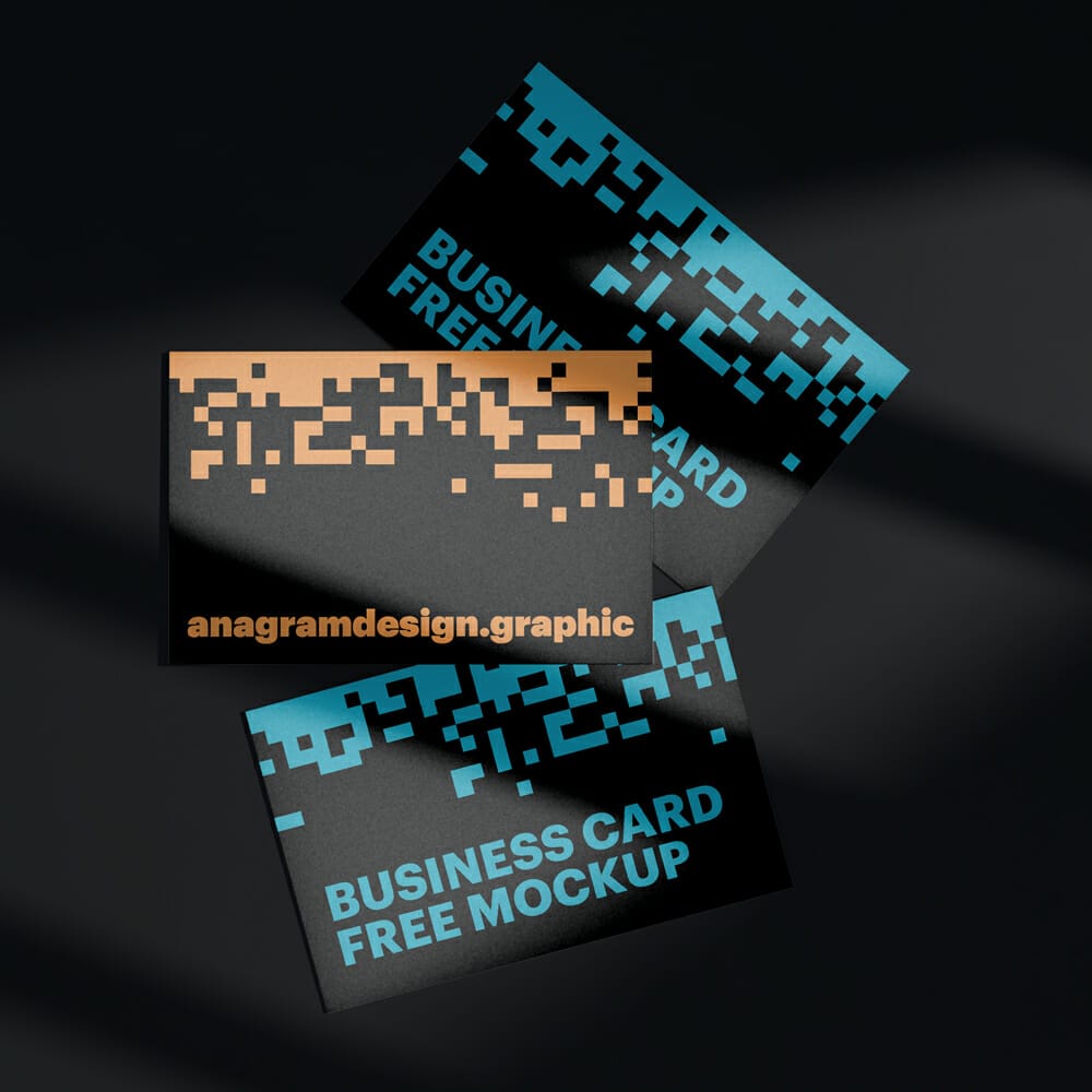 Black Business Cards Mockup PSD