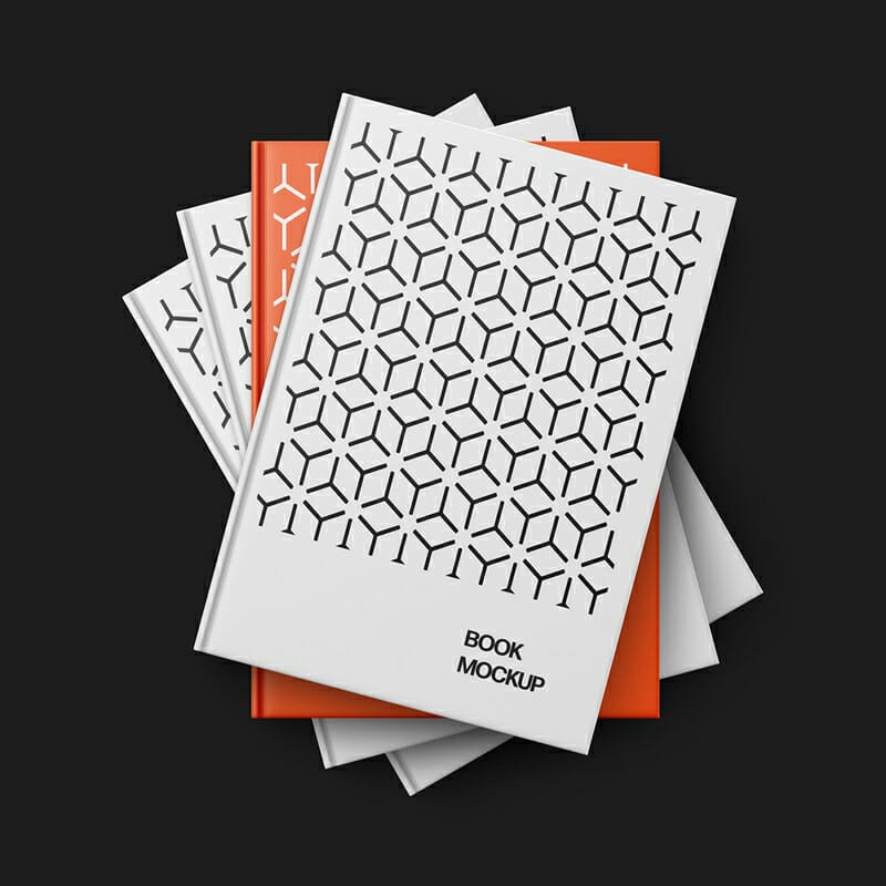 Book Stack Mockup Template PSD