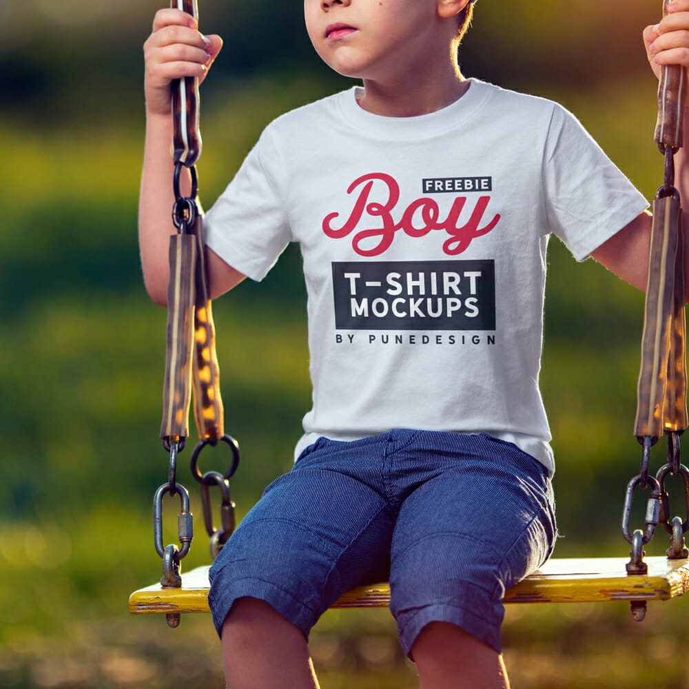 Boy T-shirt Mockup Design PSD