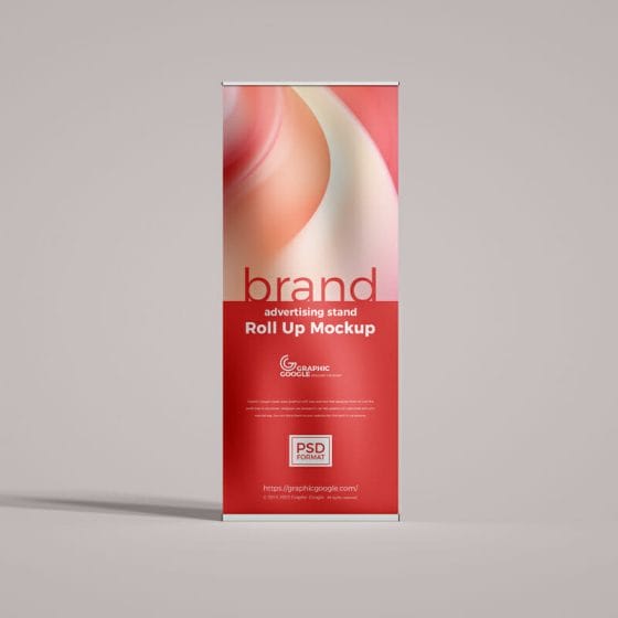 Brand Advertising Stand Roll Up Mockup PSD