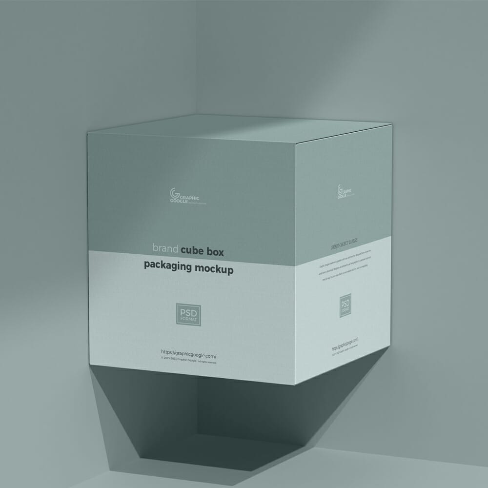 Brand Cube Box Packaging Mockup