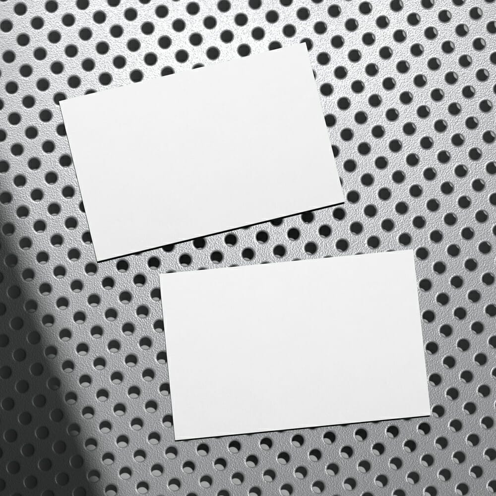 Business Card on Metal Background Mockup PSD