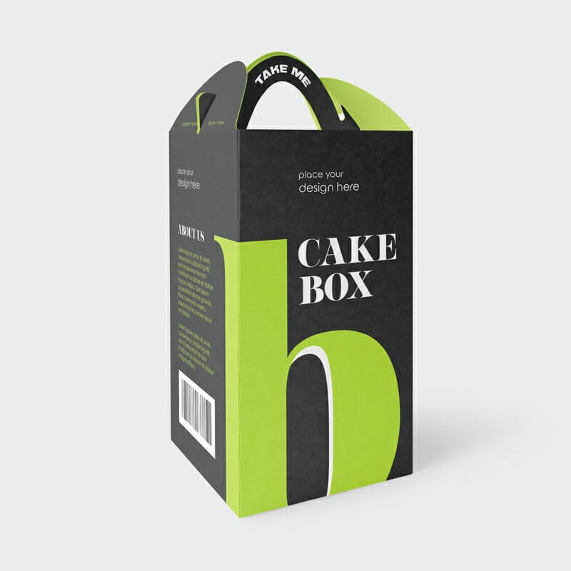 Cake Box Mockup PSD