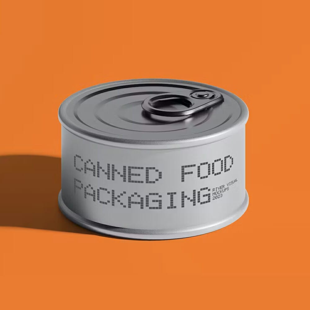 Canned Food Packaging Mockup PSD