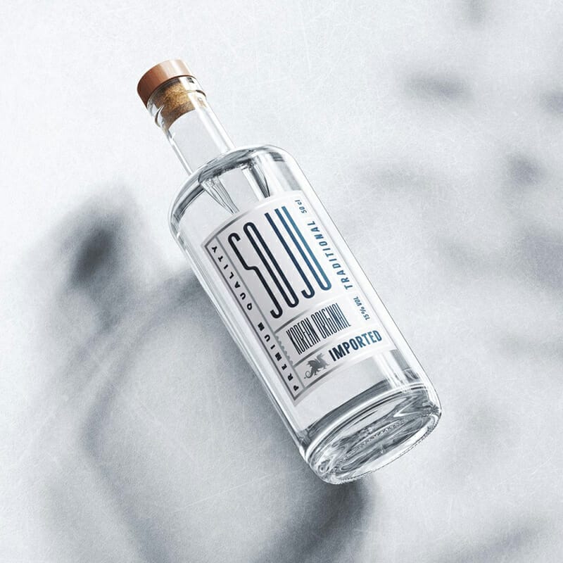 Classic Corked Glass Bottle Mockup PSD