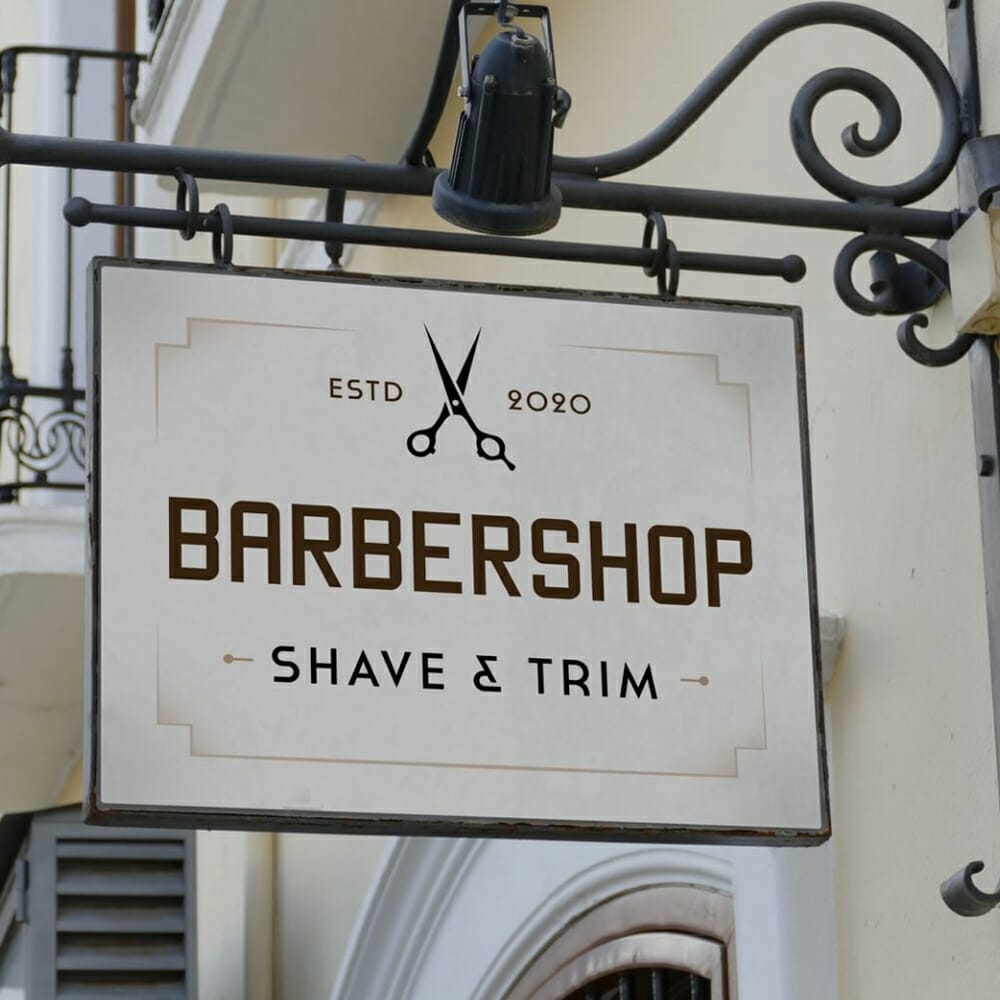 Classic Wall Mounted Signage Mockup PSD