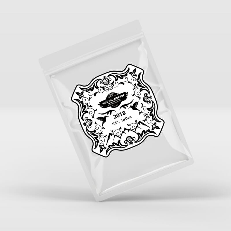 Clear Foil Sachet Mockup PSD