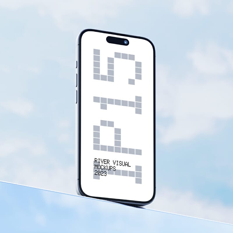 Clear Sky iPhone 15 Pro Mockup Template