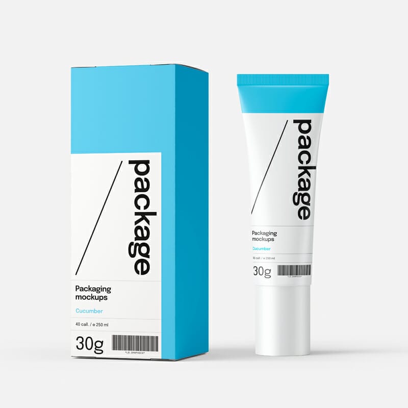 Cosmetic Box and Tube Mockup