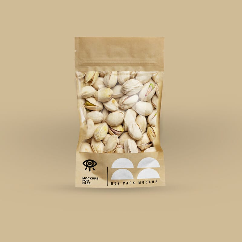 Craft Paper Doypack Pouch Mockup PSD