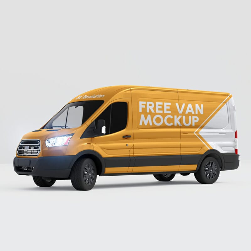 Delivery Van Mockup Template