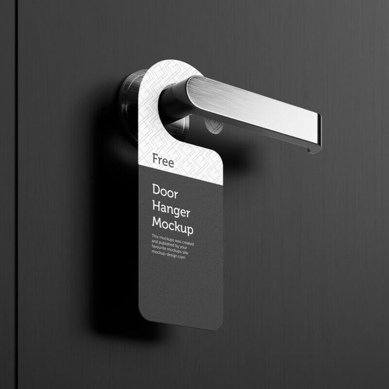 Door Hanger With Handle Mockup PSD