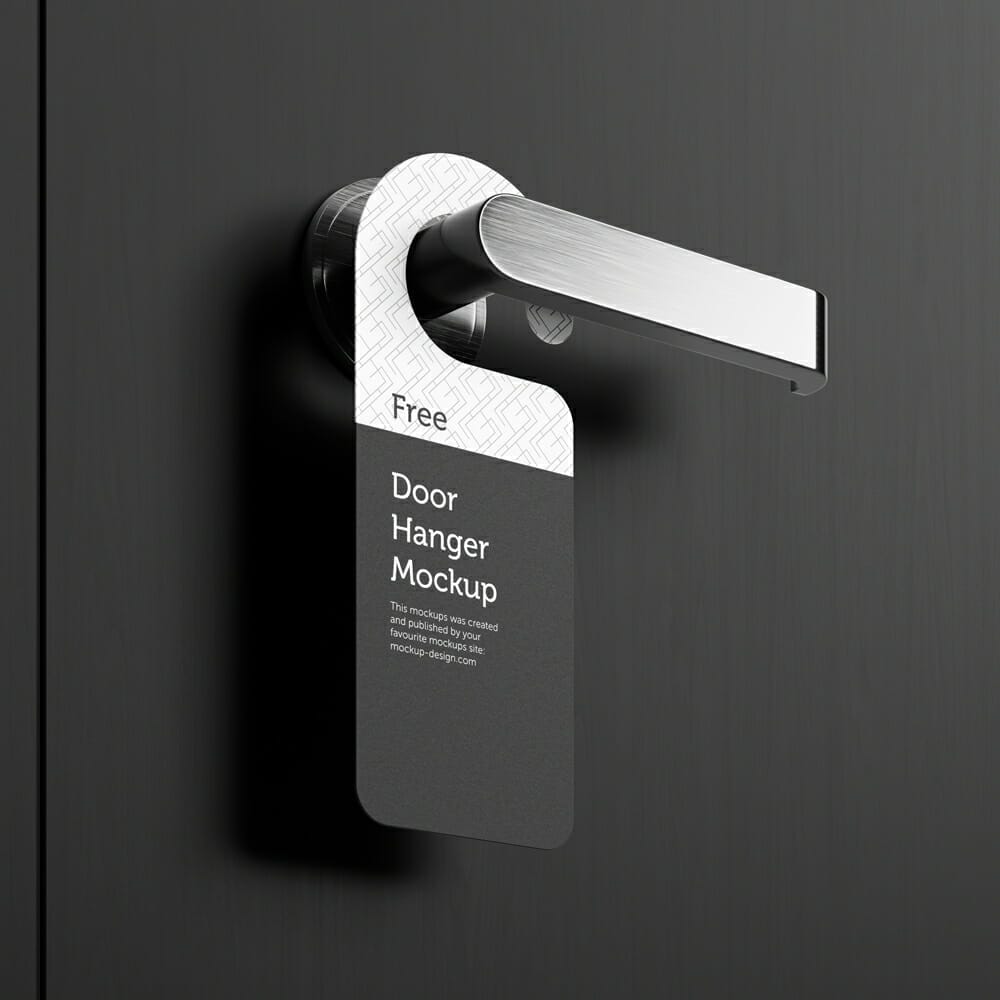 Door Hanger with Handle Mockup PSD