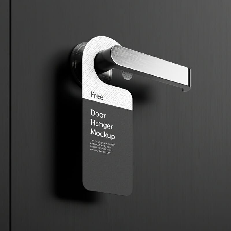 Door Hanger with Handle Mockup