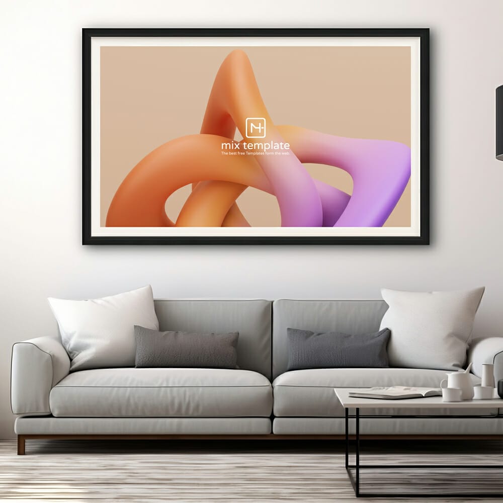 Elegant Interior Horizontal Frame Poster Mockup PSD