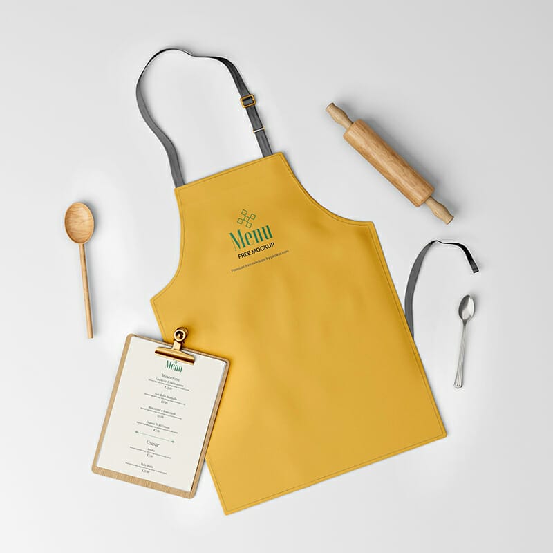 Fabric Apron Branding Mockup PSD
