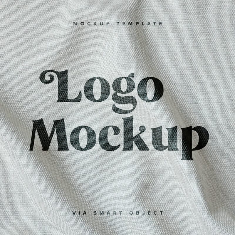 Fabric Print Logo Mockup PSD