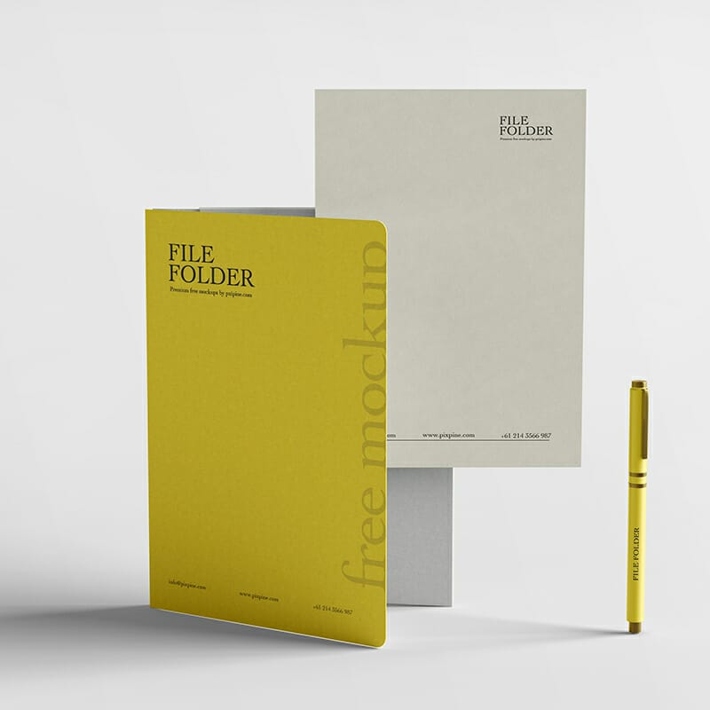 File Folder with Letterhead Mockup