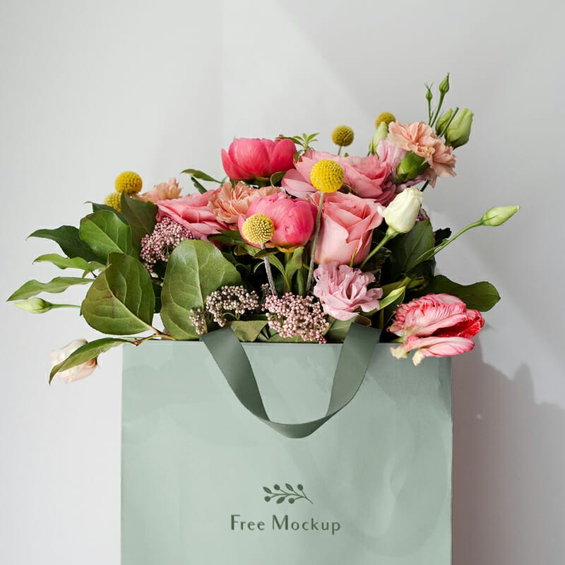 Flowers Bag Mockup PSD