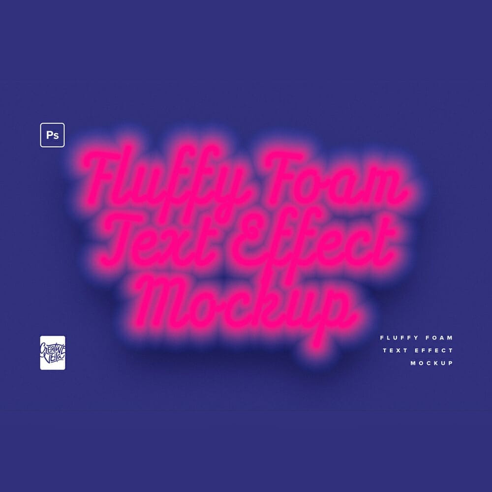 Fluffy Foam Text Effect Mockup PSD