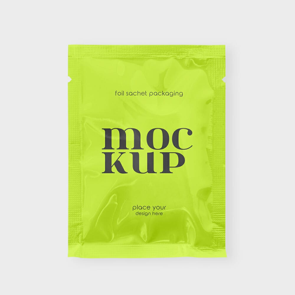 Foil Sachet Packaging Mockups PSD