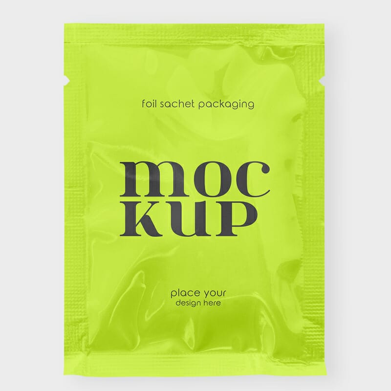 Foil Sachet Packaging Mockups PSD
