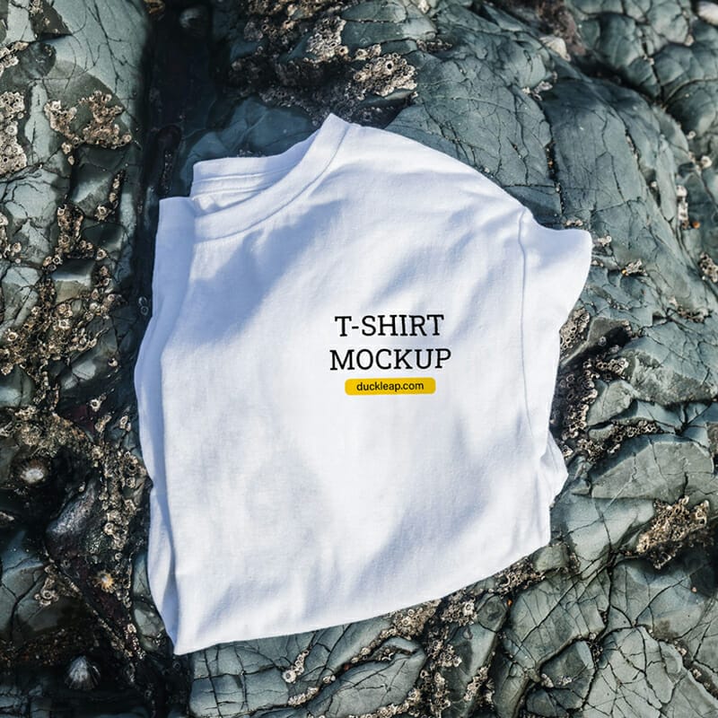 Folded White T shirt Mockup
