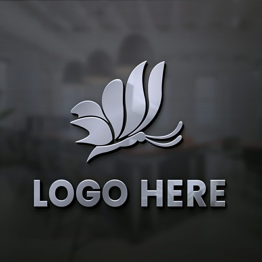 Free 3D Steel Logo Mockup PSD