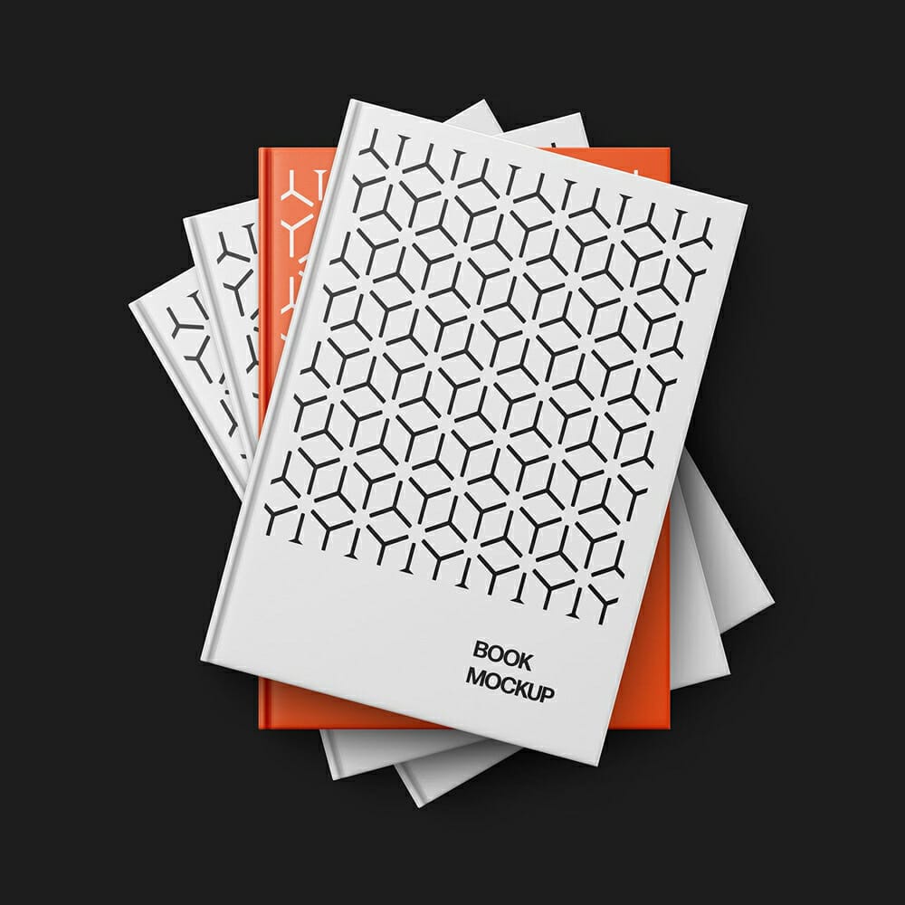 Free Book Stack Mockup Template PSD