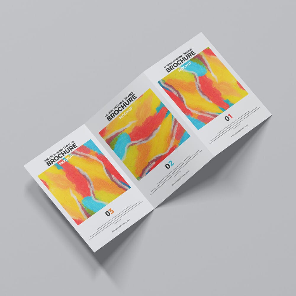 Free Branding Tri-Fold Brochure Mockup PSD