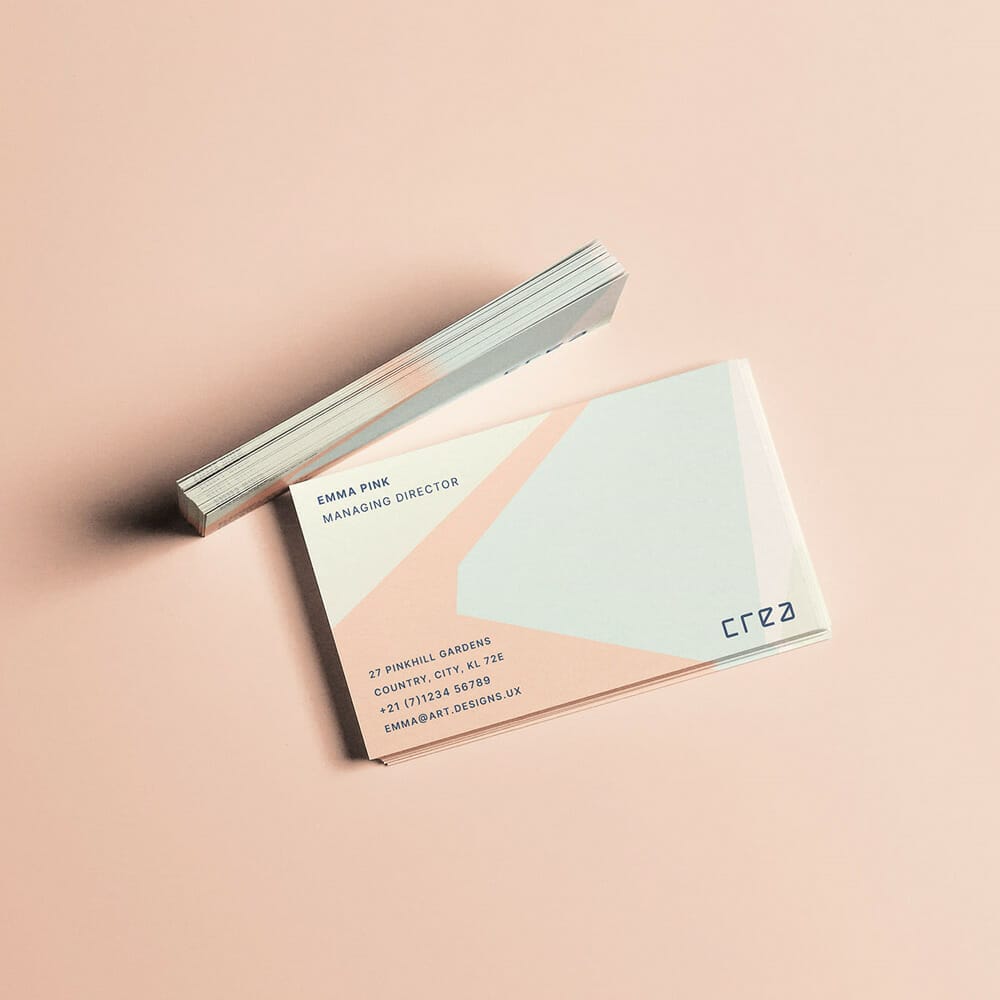 Free Business Card Edge Mockup PSD