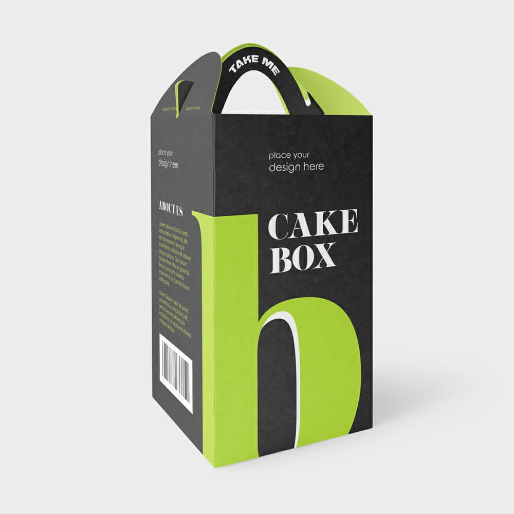 Free Cake Box Mockup PSD